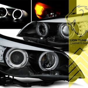 CCFL Angel Eyes Scheinwerfer für BMW E60 Limo E61 Touring schwarz XENON 03-04